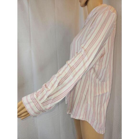 Tahari | stripped shirt | Pink and white | Large - Picture 4 of 9